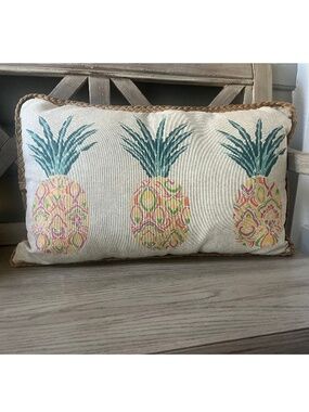 Colorful Pineapple Indoor/Outdoor Pillow NWT